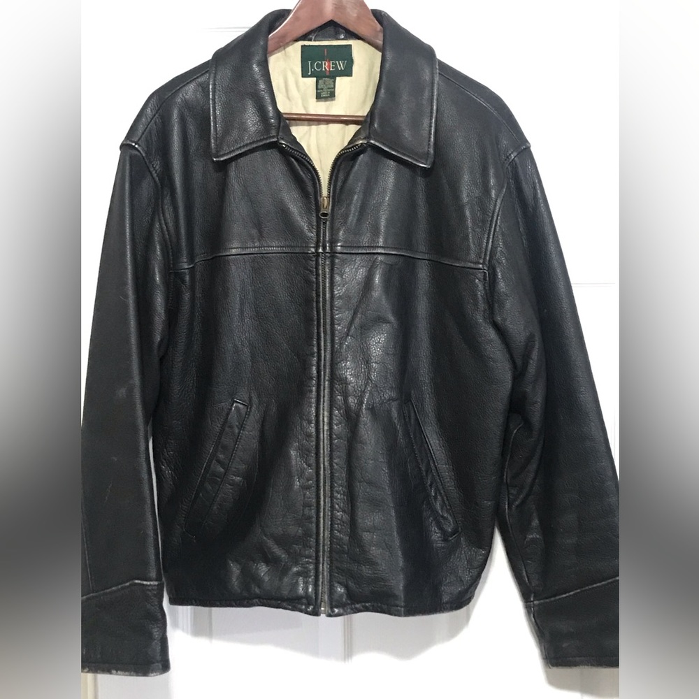 Distressed Men’s Leather Coat